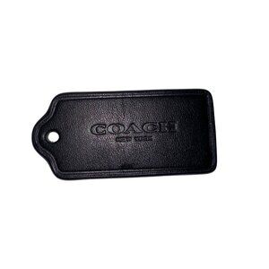 Coach Black Leather Hangtag New Key Chain Accessory